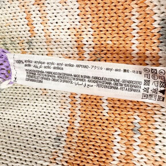 Zara Women's Multicolored Knit Sweater Maxi Midi Dress Medium Orange Purple - Picture 9 of 13